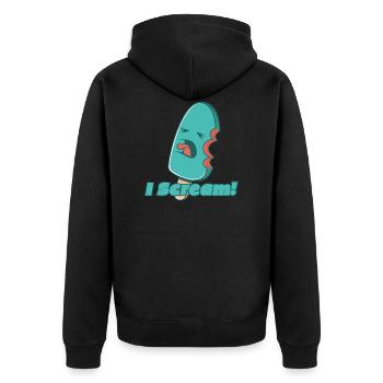 i scream unique trendy t shirt design - Unisex Premium Bio Zip Hoodie - Schwarz - Hinten - Nico (187cm)