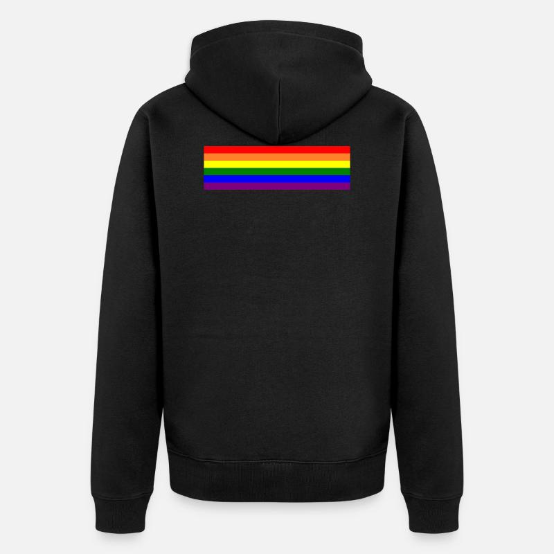 Drapeau arc-en-ciel drapeau arc-en-ciel - Veste à capuche bio Premium Unisexe - noir