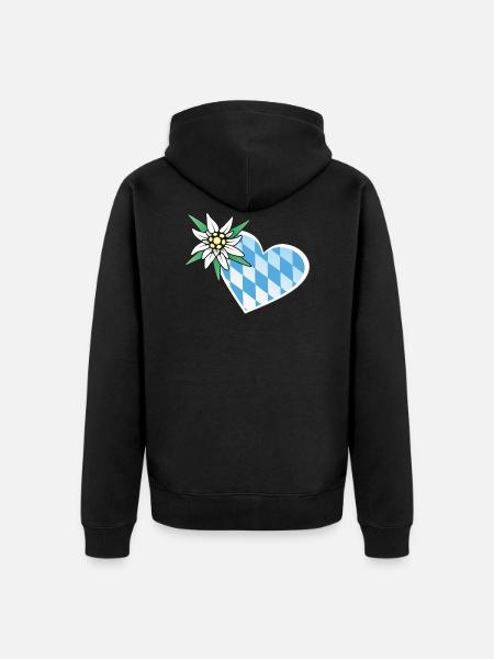 Bavaria love - Unisex Premium Organic Zip Hoodie - black
