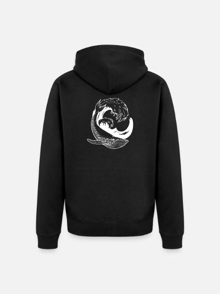 Whale - Unisex Premium Organic Zip Hoodie - black
