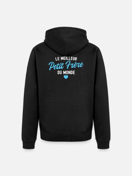 le meilleur petit frère du monde - Veste à capuche bio Premium Unisexe - noir