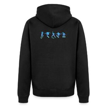 Skateboard, Skateboard Skateboard Logo - Unisex Premium Bio Zip Hoodie - Schwarz - Hinten - Nico (187cm)