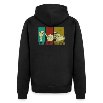 Straßenbau Straßenbauer Asphaltbauer Asphaltierer - Unisex Premium Bio Zip Hoodie - Schwarz - Hinten - Nico (187cm)
