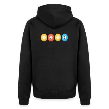 1312 acab - Unisex Premium Bio Zip Hoodie - Schwarz - Hinten - Nico (187cm)