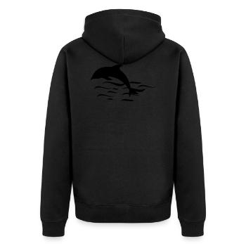 Dolphin Dolphins - Unisex Premium Organic Zip Hoodie - black - Back - Nico (187cm)