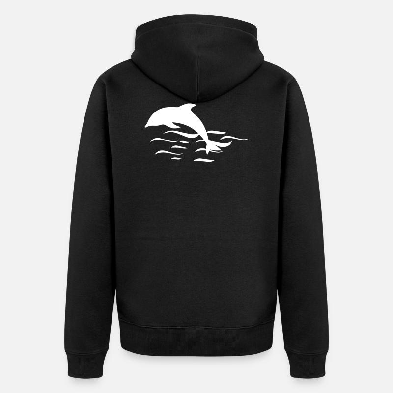 Dauphins - Veste à capuche bio Premium Unisexe - noir