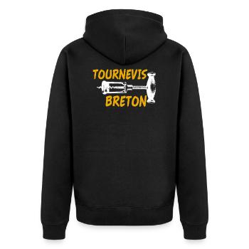 Tournevis breton, humour Bretagne, idée cadeau - Veste à capuche bio Premium Unisexe - noir - Dos - Nico (187cm)