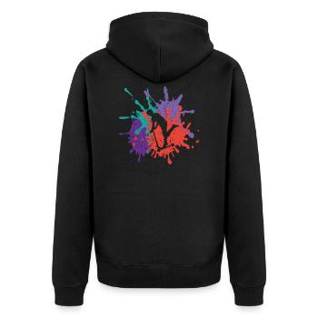 Roller Stunt Kunst Hobby Geschenk - Unisex Premium Bio Zip Hoodie - Schwarz - Hinten - Nico (187cm)