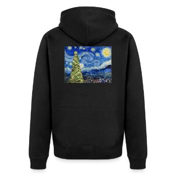 Van Gough Starry Night - Christmas Tree Trending - Veste à capuche bio Premium Unisexe - noir - Dos - Nico (187cm)