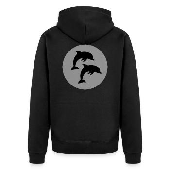 Dolphin dolphins - Unisex Premium Organic Zip Hoodie - black - Back - Nico (187cm)