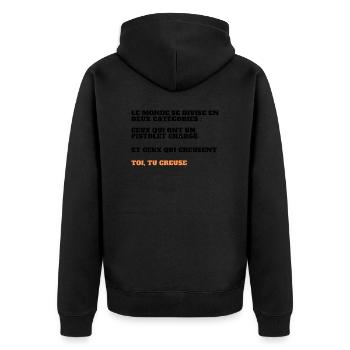 Le monde se divise en deux catégories ... - Veste à capuche bio Premium Unisexe - noir - Dos - Nico (187cm)