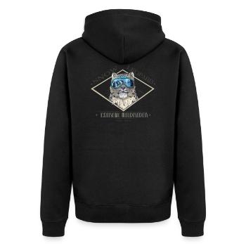 Snow leo - Unisex Premium Organic Zip Hoodie - black - Back - Nico (187cm)