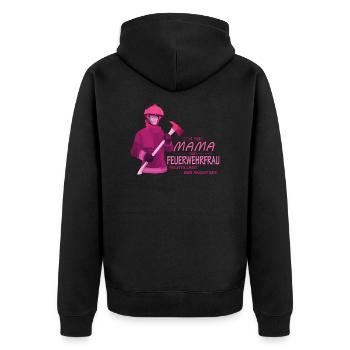 Feuerwehrfrau Freiwillige Feuerwehr Beruf Geschenk - Unisex Premium Bio Zip Hoodie - Schwarz - Hinten - Nico (187cm)