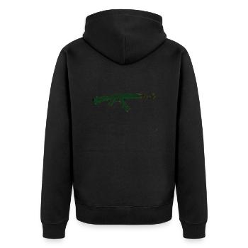 Kalashnikov AK 47 - Unisex Premium Organic Zip Hoodie - black - Back - Nico (187cm)