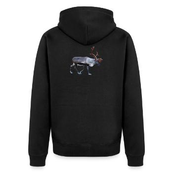Cerf magique avec détails en bois de renne - Veste à capuche bio Premium Unisexe - noir - Dos - Nico (187cm)