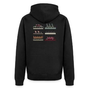 Voitures de montagnes russes - Veste à capuche bio Premium Unisexe - noir - Dos - Nico (187cm)