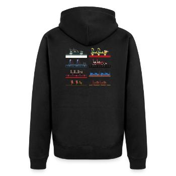 Portaventura Coaster Cars - Unisex Premium Organic Zip Hoodie - black - Back - Nico (187cm)