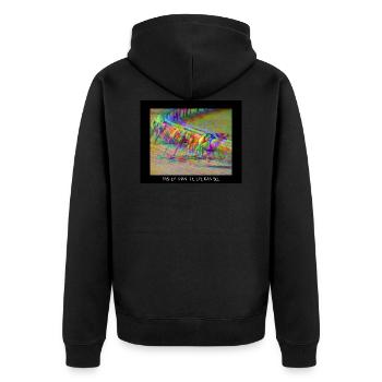 Greyhounds de course rapide - Conception de glitch - Veste à capuche bio Premium Unisexe - noir - Dos - Nico (187cm)