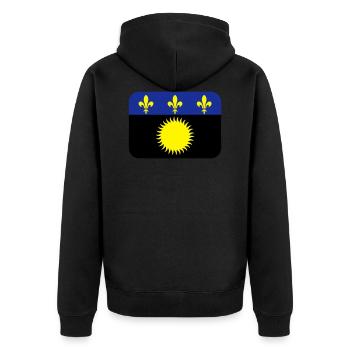 Drapeau de la guadeloupe - Veste à capuche bio Premium Unisexe - noir - Dos - Nico (187cm)