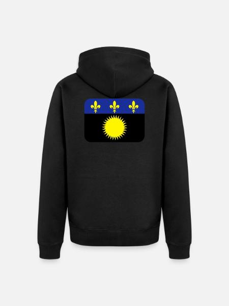 Flag of guadeloupe - Unisex Premium Organic Zip Hoodie - black
