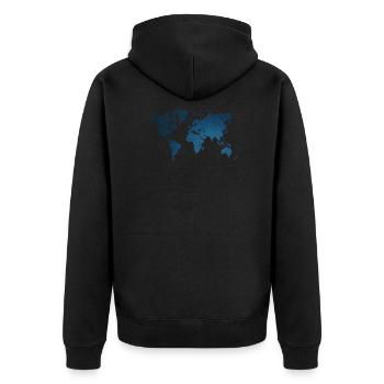carte du monde bleu - Veste à capuche bio Premium Unisexe - noir - Dos - Nico (187cm)