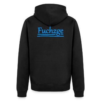 Fuchzge-50.Geburtstag-Bayrisch-fünfzig-50 Jahre - Unisex Premium Bio Zip Hoodie - Schwarz - Hinten - Nico (187cm)