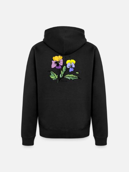 Fleurs - Veste à capuche bio Premium Unisexe - noir