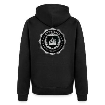 Schreiner, Tischler, Handwerk, Zunftwappen - Unisex Premium Bio Zip Hoodie - Schwarz - Hinten - Nico (187cm)