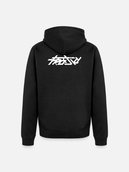 only text white - Unisex Premium Organic Zip Hoodie - black