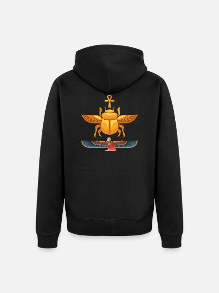 Ankh des Lebens Ägypten Heiliges Skarabäus Gold - Unisex Premium Bio Zip Hoodie - Schwarz