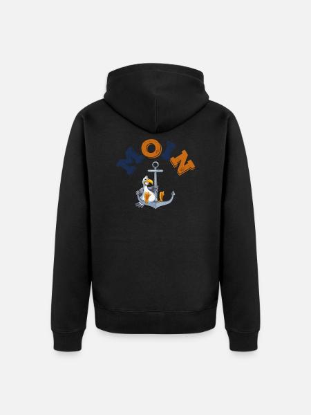 anker möwe moin comic - Unisex Premium Bio Zip Hoodie - Schwarz