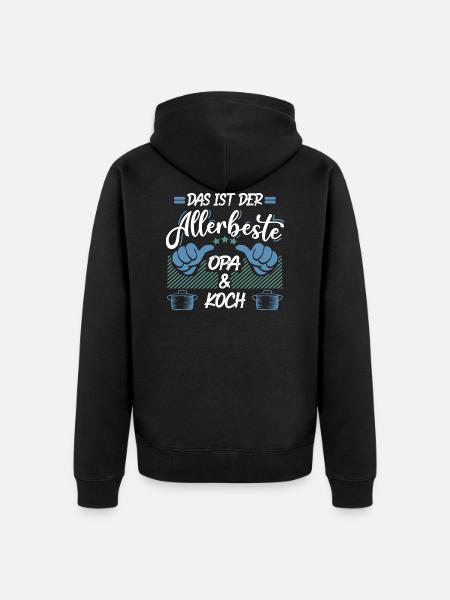 Bester Opa und Koch - Unisex Premium Bio Zip Hoodie - Schwarz