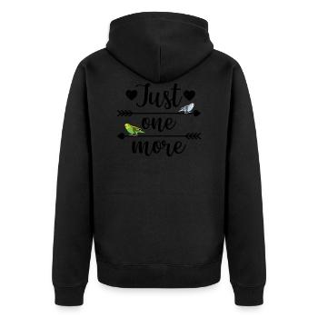 Budgie - Unisex Premium Organic Zip Hoodie - black - Back - Nico (187cm)