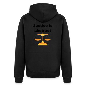 JUSTICE IS ABSTRACT - Unisex Premium Organic Zip Hoodie - black - Back - Nico (187cm)