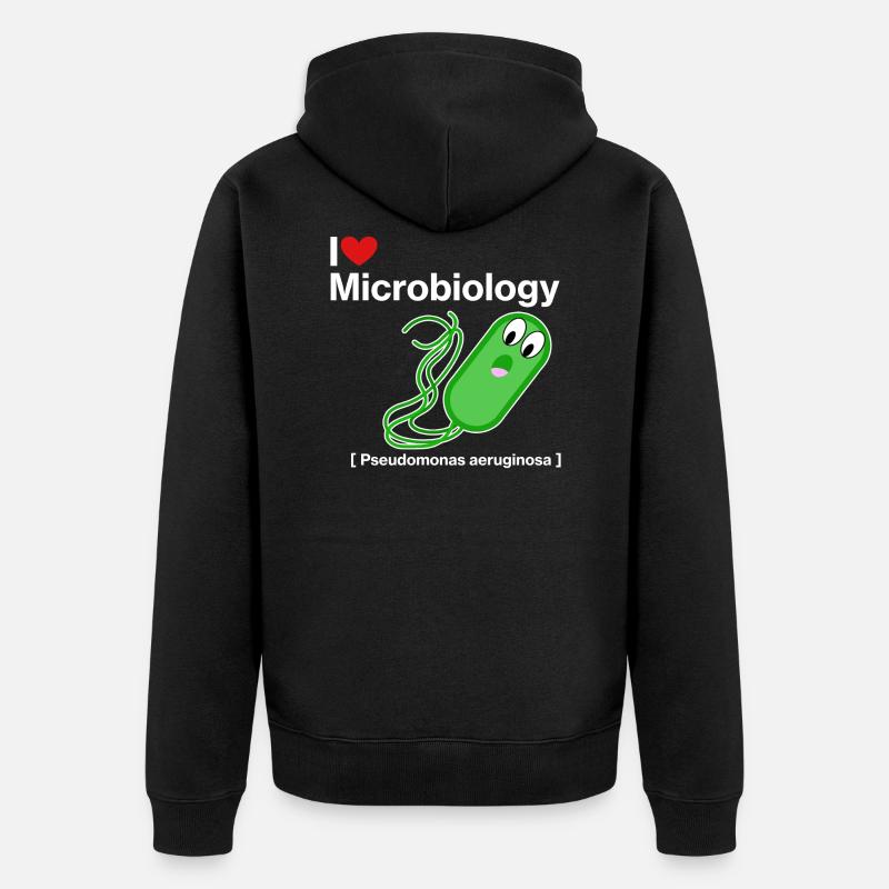 J'adore la microbiologie - Veste à capuche bio Premium Unisexe - noir