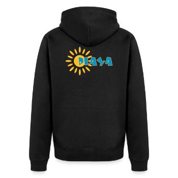 Playa ☀️ - Unisex Premium Organic Zip Hoodie - black - Back - Nico (187cm)