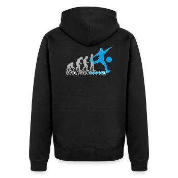 Football, joueur de football, soccer, évolution - Veste à capuche bio Premium Unisexe - noir - Dos - Nico (187cm)