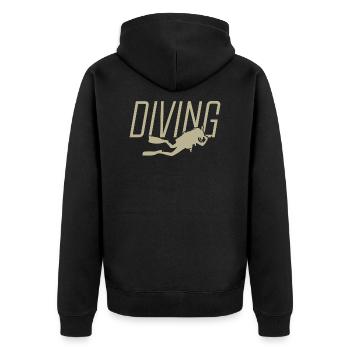 Diving Logo Scuba Dive - Unisex Premium Organic Zip Hoodie - black - Back - Nico (187cm)