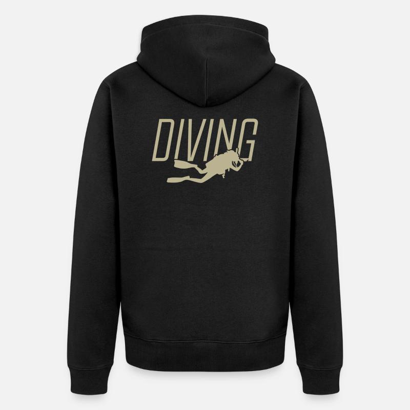 Logo de plongée Plongée sous-marine - Veste à capuche bio Premium Unisexe - noir
