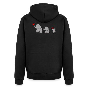 Famille des éléphants - Veste à capuche bio Premium Unisexe - noir - Dos - Nico (187cm)