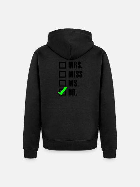 PhD graduation student gift - Unisex Premium Organic Zip Hoodie - black