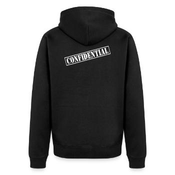 Timbre vectoriel confidentiel - Veste à capuche bio Premium Unisexe - noir - Dos - Nico (187cm)