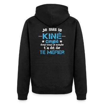Je suis le kiné cinglé. humour kinésithérapeute - Veste à capuche bio Premium Unisexe - noir - Dos - Nico (187cm)