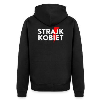 Strajk Kobiet - My Body My Choice - Unisex Premium Bio Zip Hoodie - Schwarz - Hinten - Nico (187cm)