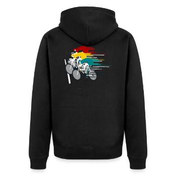 Cycle race target sprint goal finish line road bike wheel - Unisex Premium Organic Zip Hoodie - black - Back - Nico (187cm)