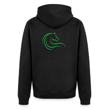 Cheval de course - animal - horse - logo - Veste à capuche bio Premium Unisexe - noir - Dos - Nico (187cm)