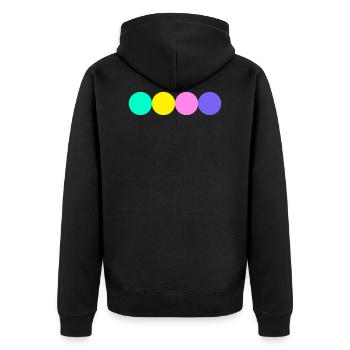 Color circles neon la street art - Unisex Premium Organic Zip Hoodie - black - Back - Nico (187cm)