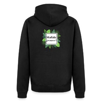 Mafate Tropical J'ai survecu 974 - Ile de la Réuni - Veste à capuche bio Premium Unisexe - noir - Dos - Nico (187cm)