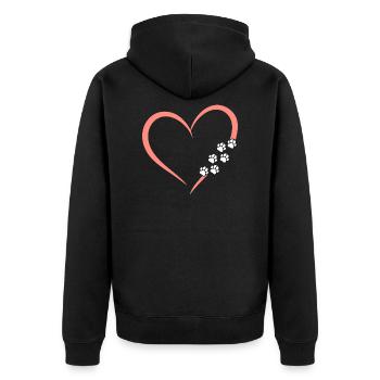 Chien Love Dog Love Paw Chien Propriétaire Cadeau - Veste à capuche bio Premium Unisexe - noir - Dos - Nico (187cm)