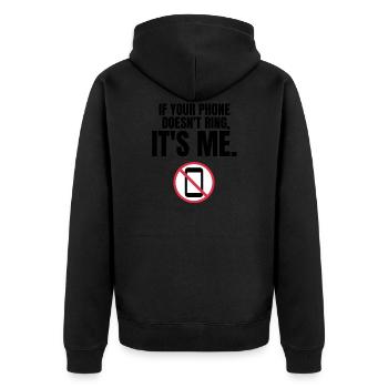 Autism Memes If Your Phone Doesn't Ring, It's Me - Unisex Premium Organic Zip Hoodie - black - Back - Nico (187cm)